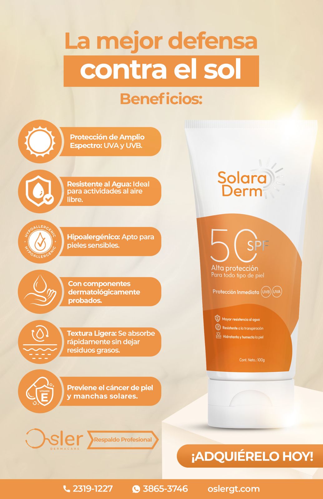 Solara Derm 50 SFP | Protector Solar De Alta Calidad